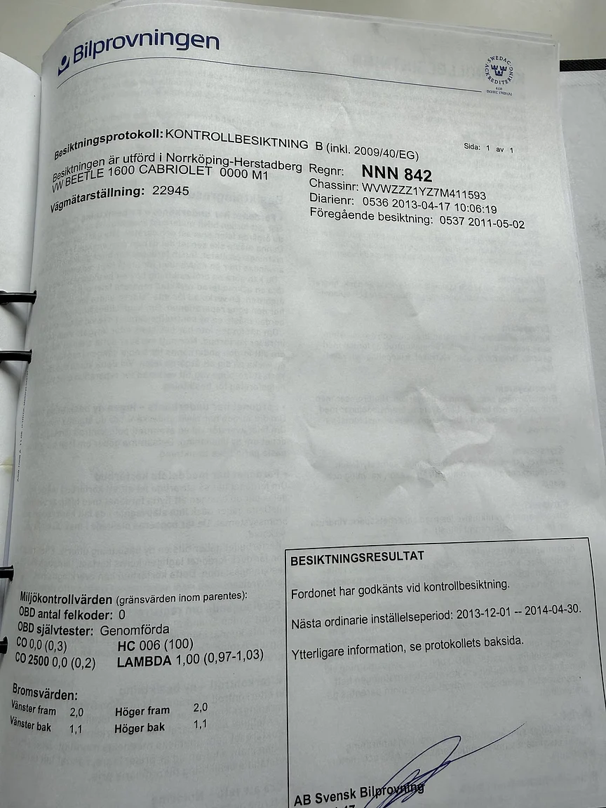 Dokumentation, 2007 VW Beetle 1600 Cabriolet  (15)