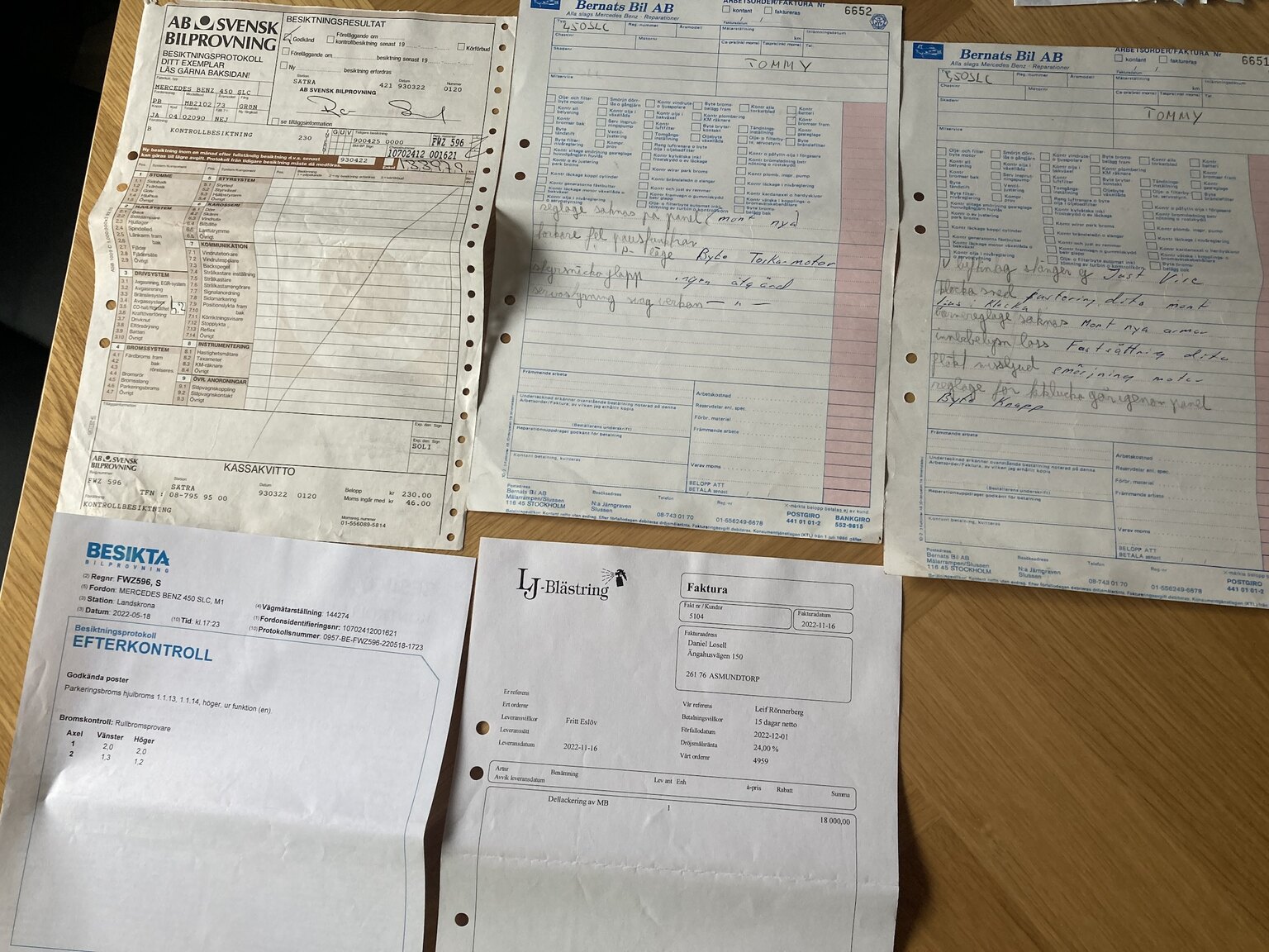 Documentation for 1973 Mercedes-Benz 450 SLC (1)