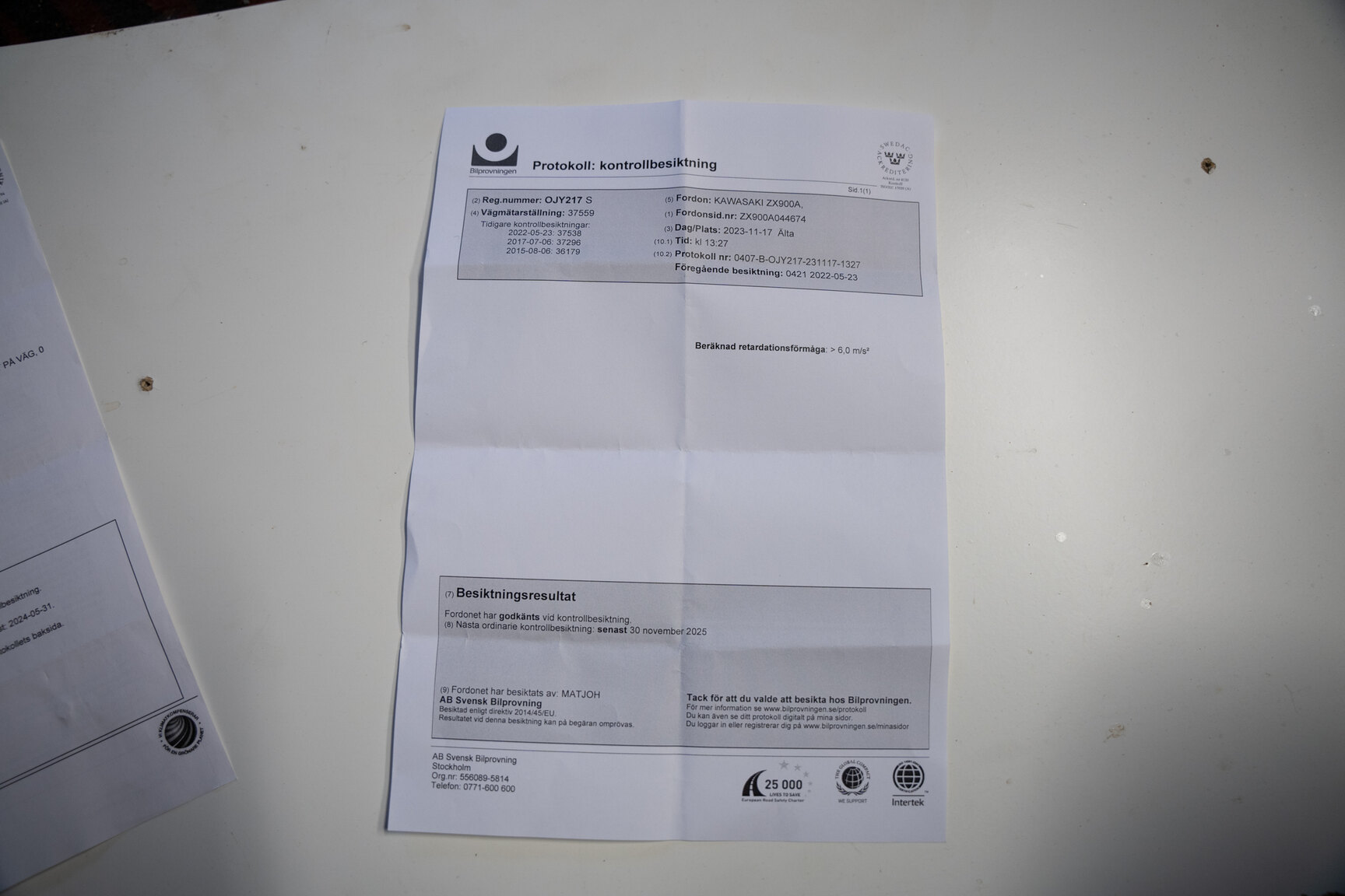 Dokumentation för 1990 Kawasaki ZX900R