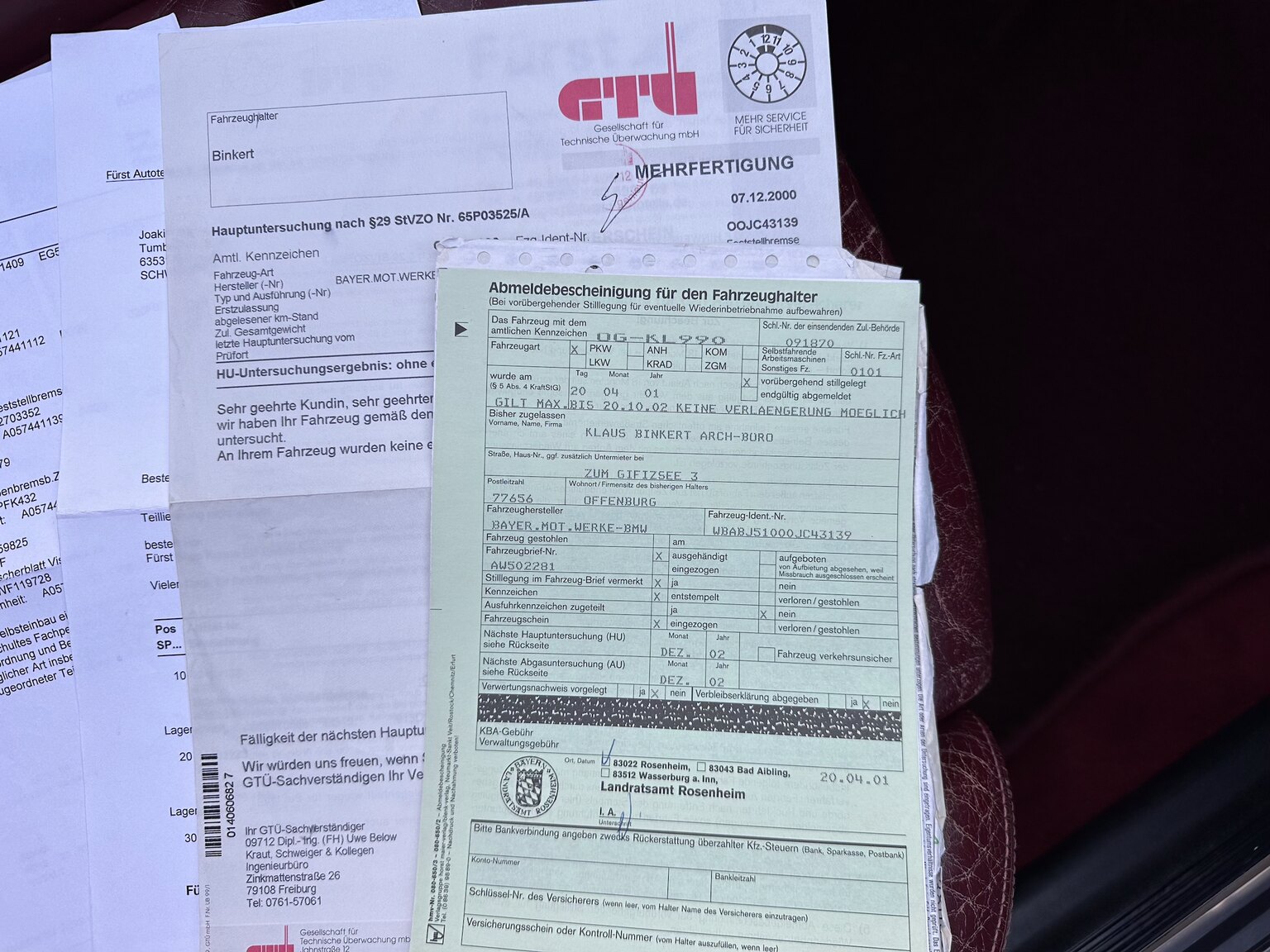 Documentation for 1993 BMW 325i Convertible