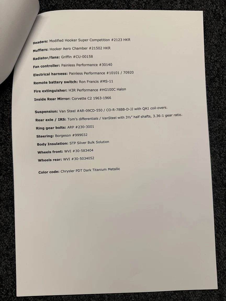 Dokumentation, 1971 Chevrolet Corvette Stingray Special 598 cui V8 795 hk (50)