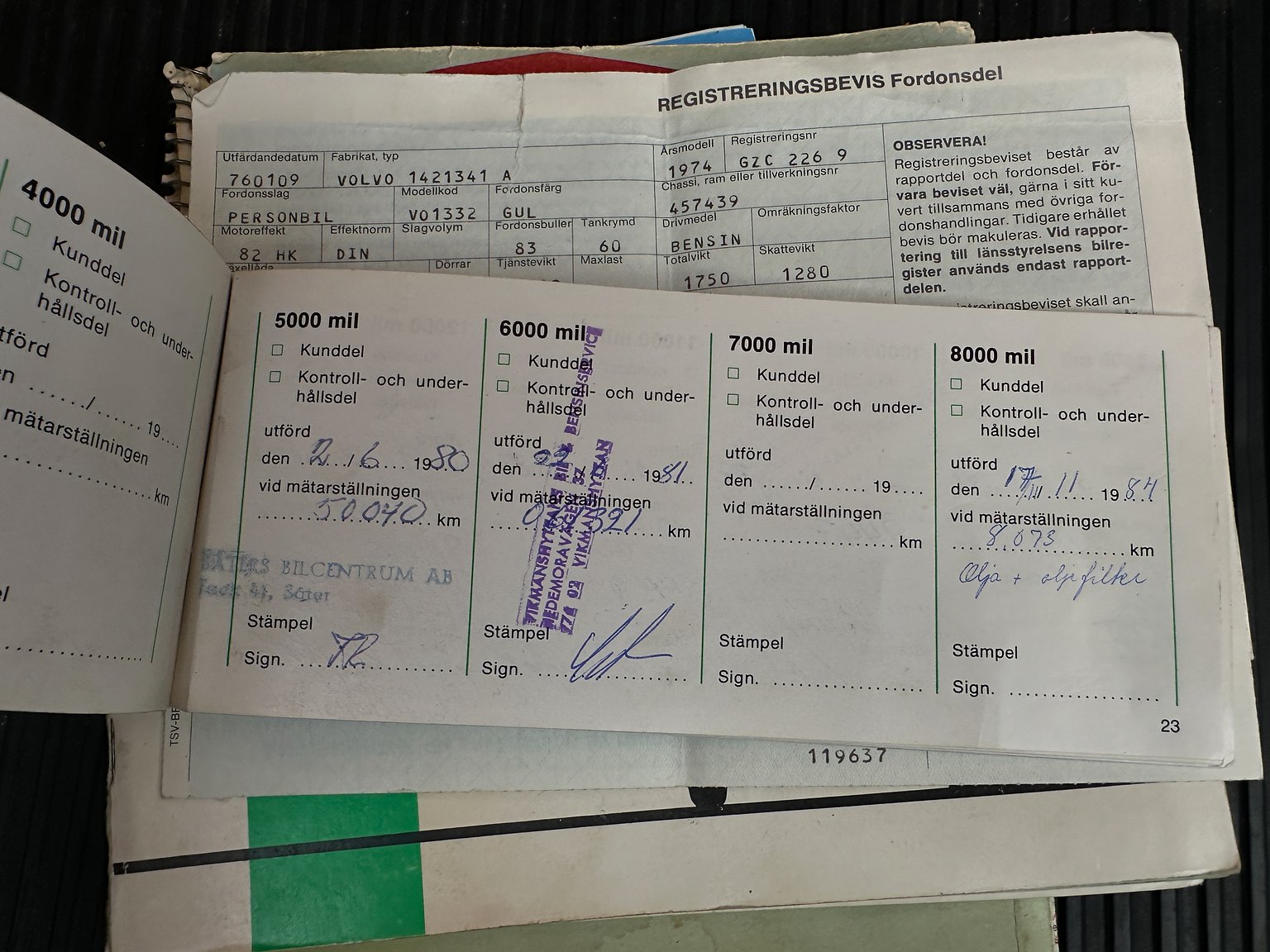 Dokumentation, 1974 Volvo 142 2.0