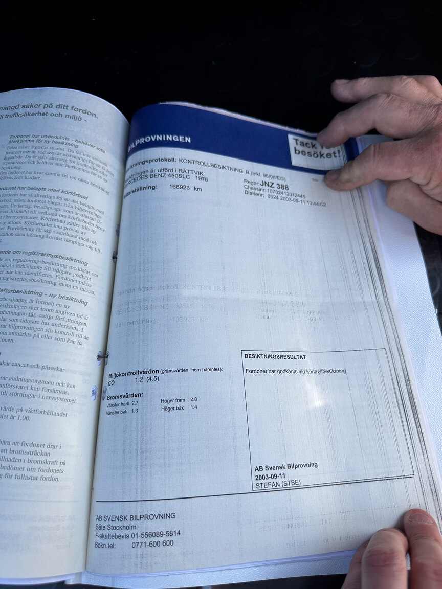 Dokumentation för 1976 Mercedes-Benz 450 SLC (12)