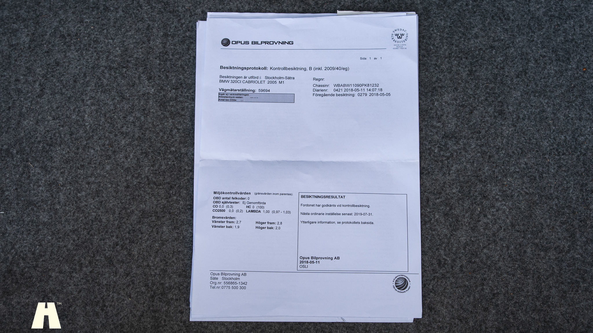 Dokumentation för 2005 BMW 320ci M-sport Cabriolet