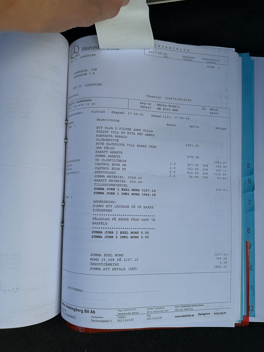 Documentation for 2002 Mercedes SL 55 AMG