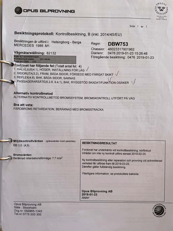 Documentation for 1986 Mercedes 280 GE (3)