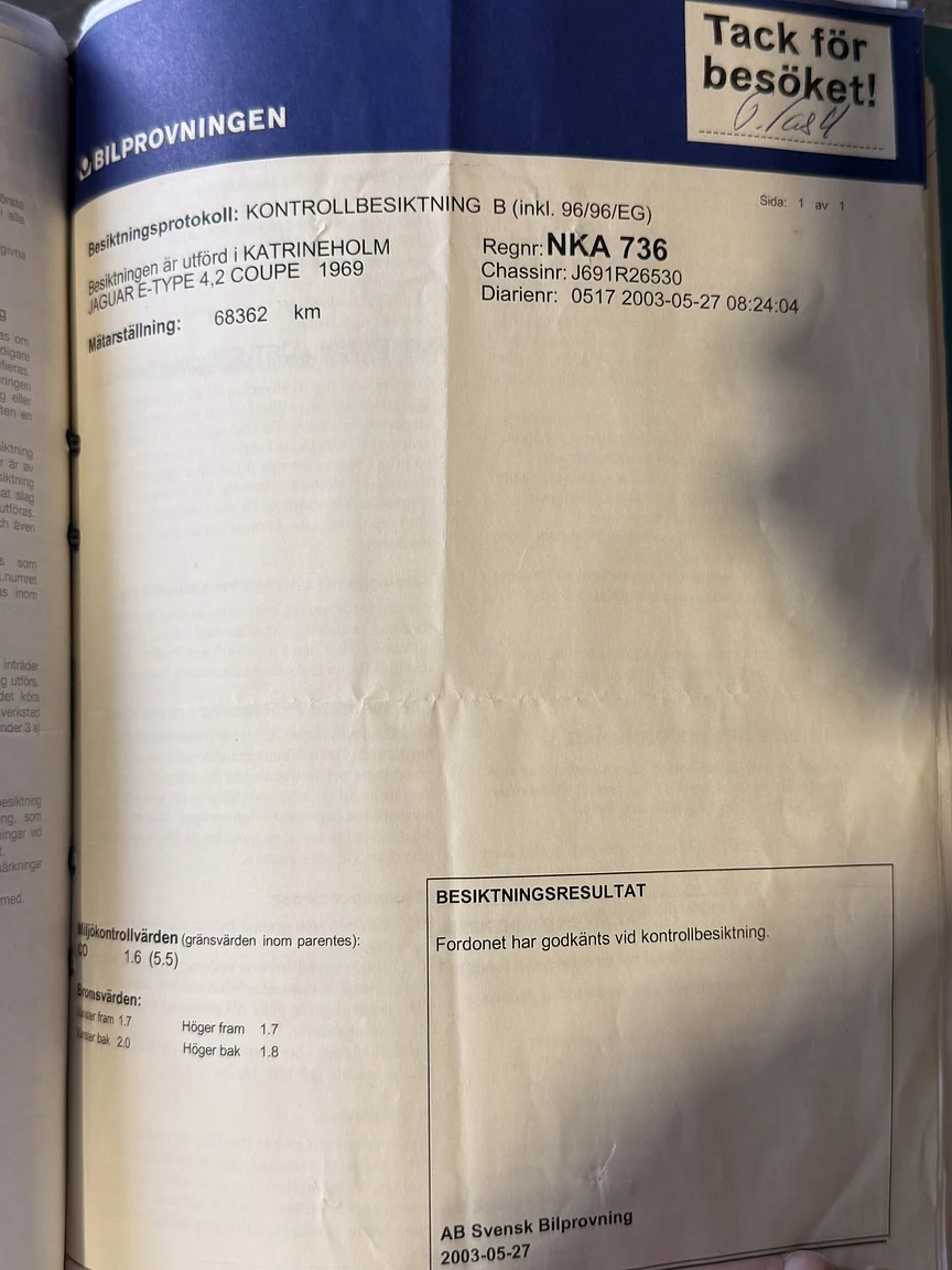 Dokumentation, 1969 Jaguar E-Type 4.2 Coupe (17)