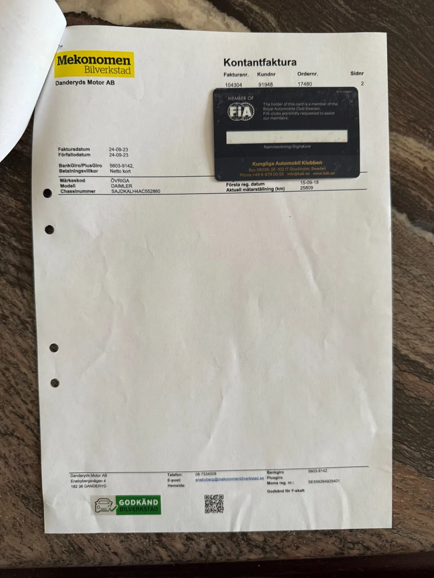 Documentation for 1988 Daimler Six (14)