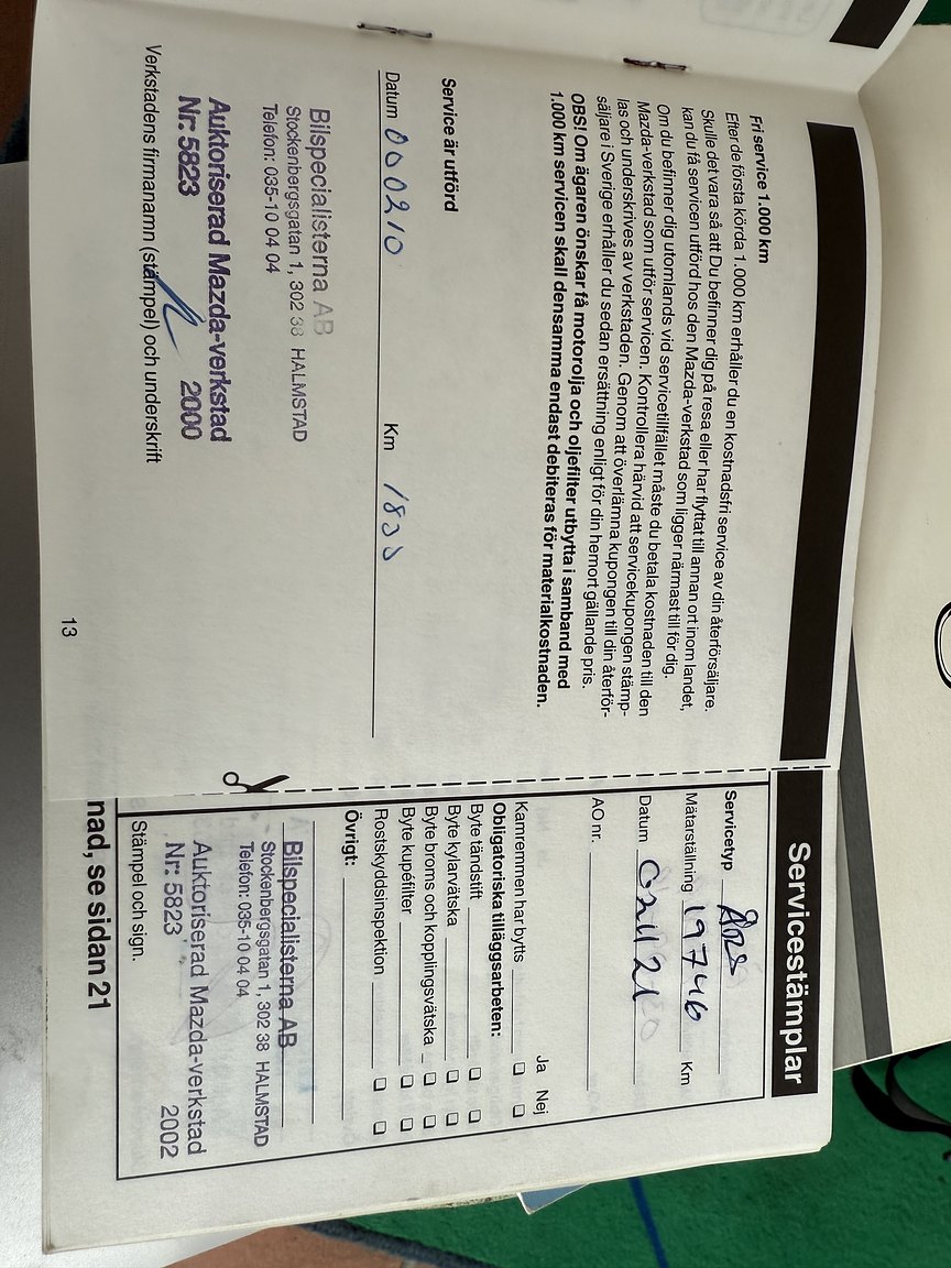 Dokumentation för 1999 Mazda MX-5