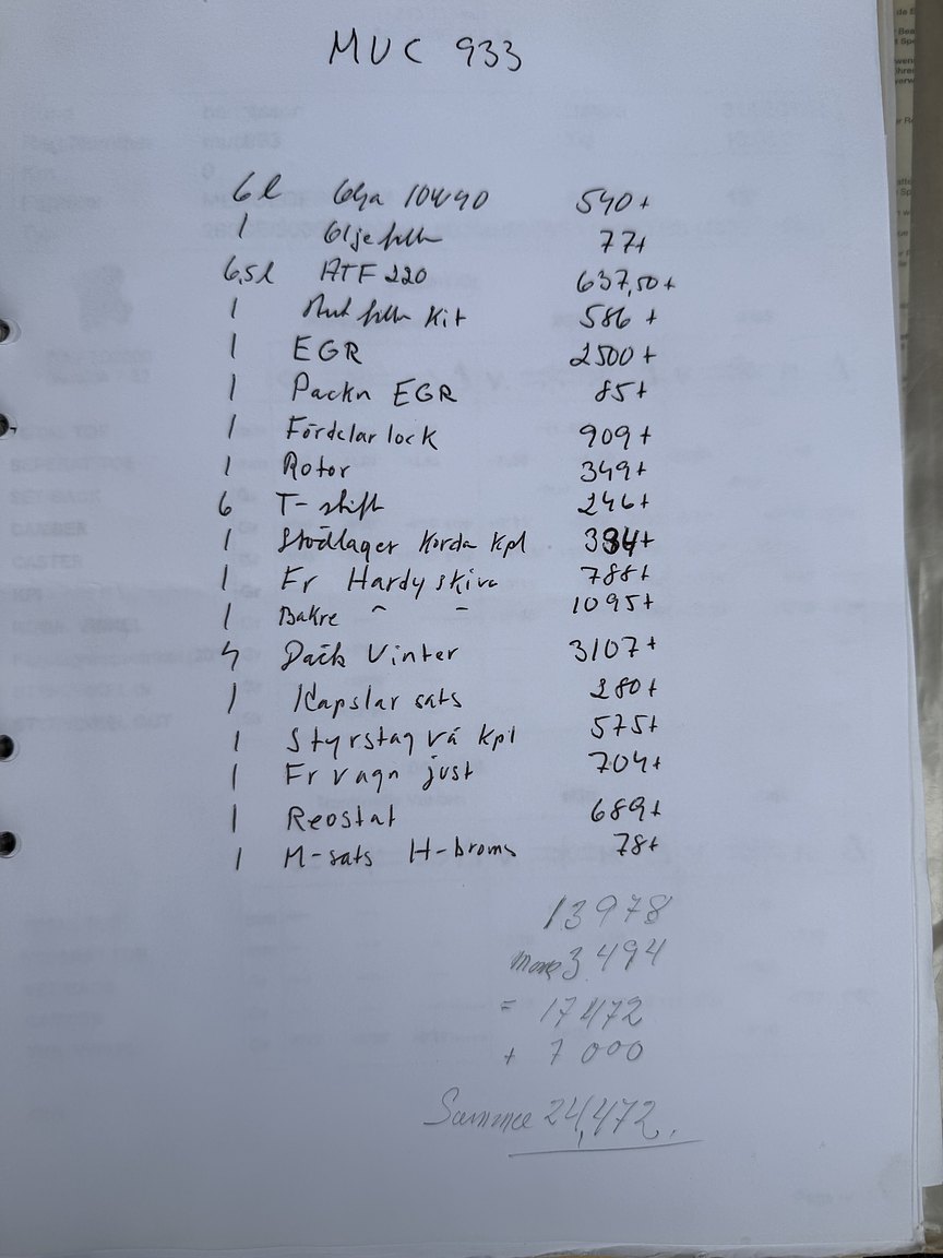 Dokumentation för 1987 Mercedes-Benz 300 SE