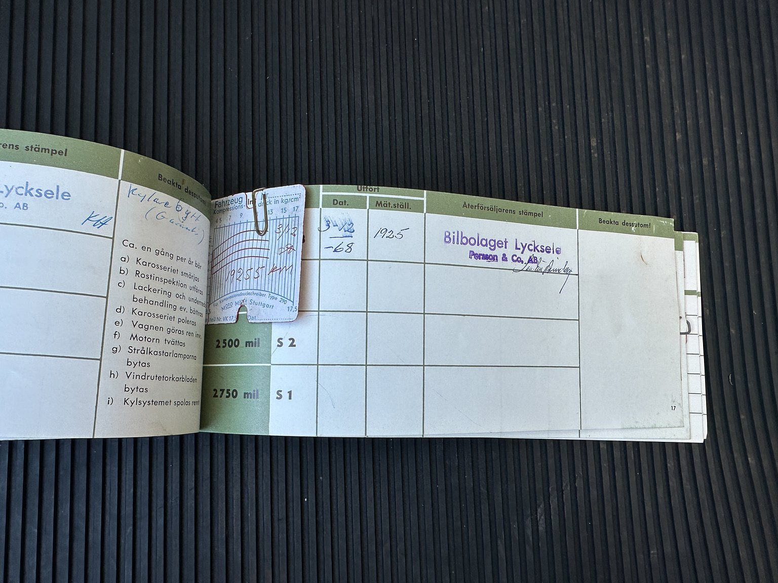 Documentation for 1967 Volvo 144 1.8 