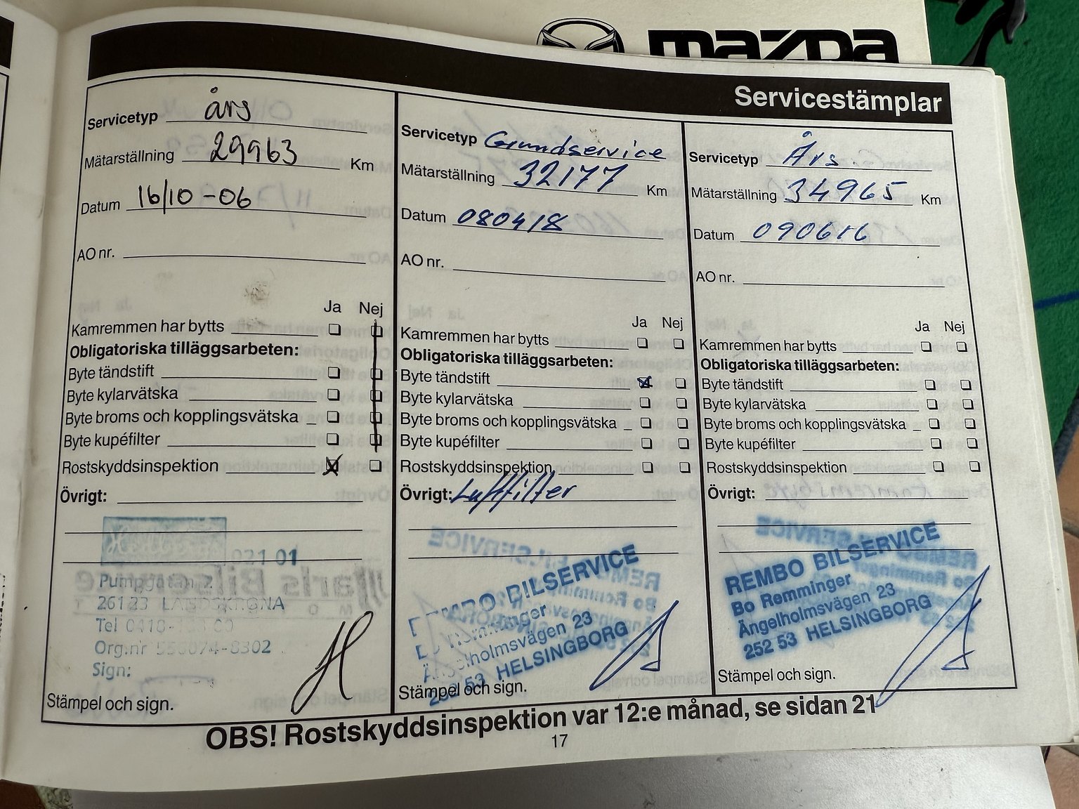 Dokumentation för 1999 Mazda MX-5