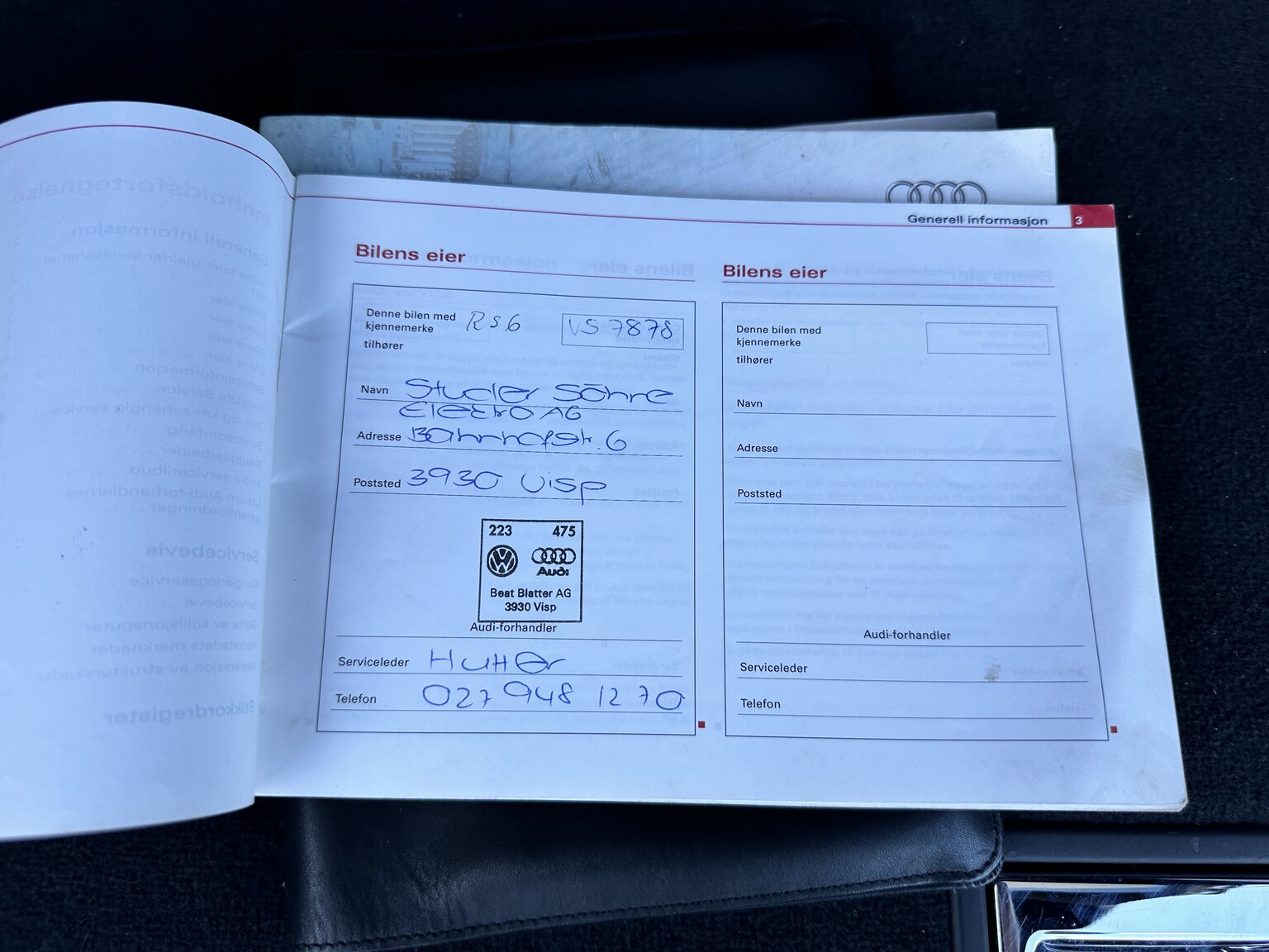 Documentation for 2003  Audi RS6 C5