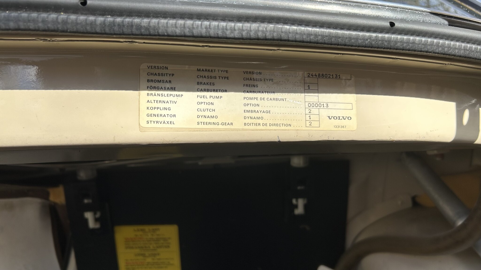 Interior image of 1987 Volvo 244
