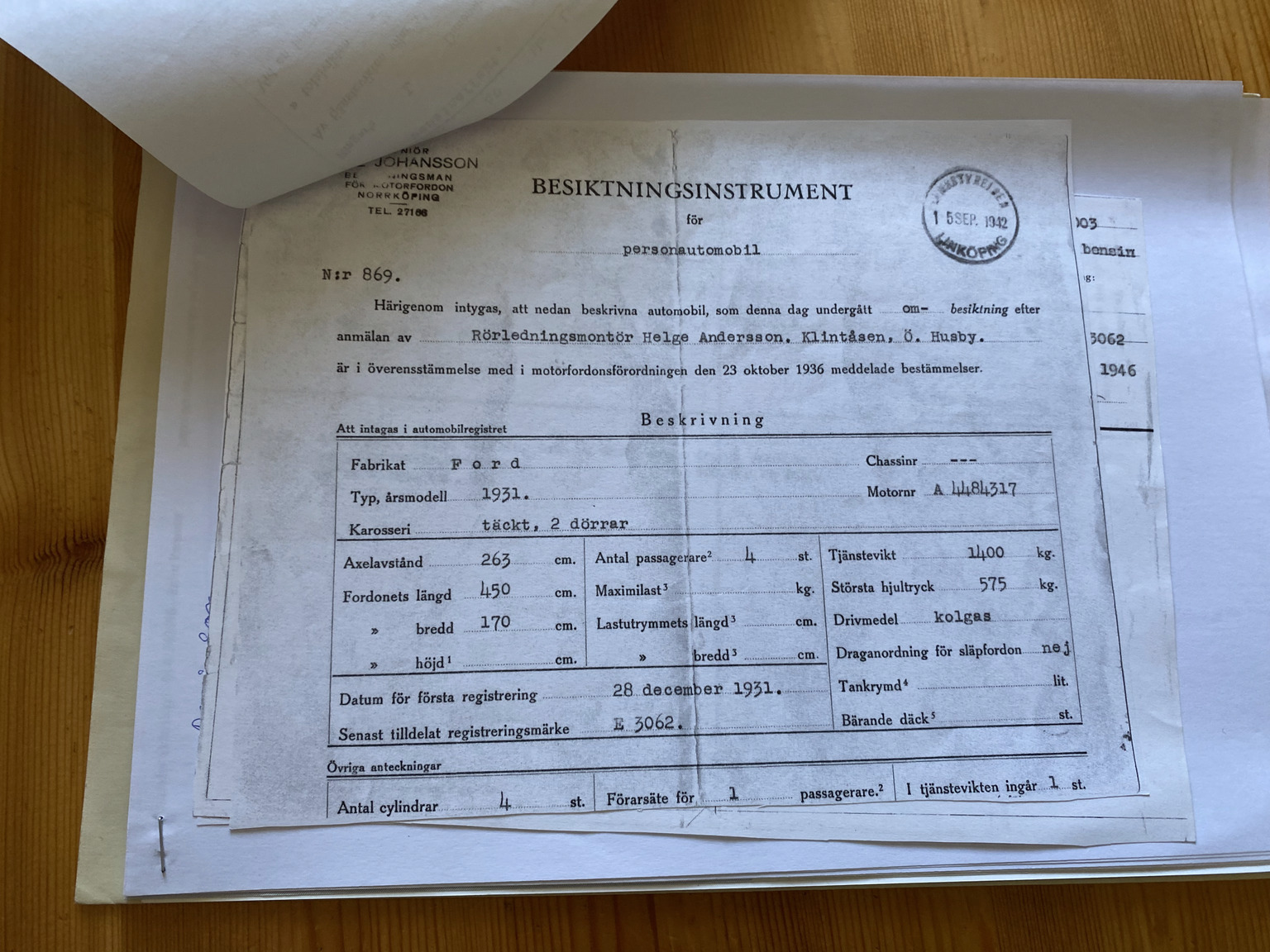 Documentation for 1931 Ford A Luxe Sedan (14)
