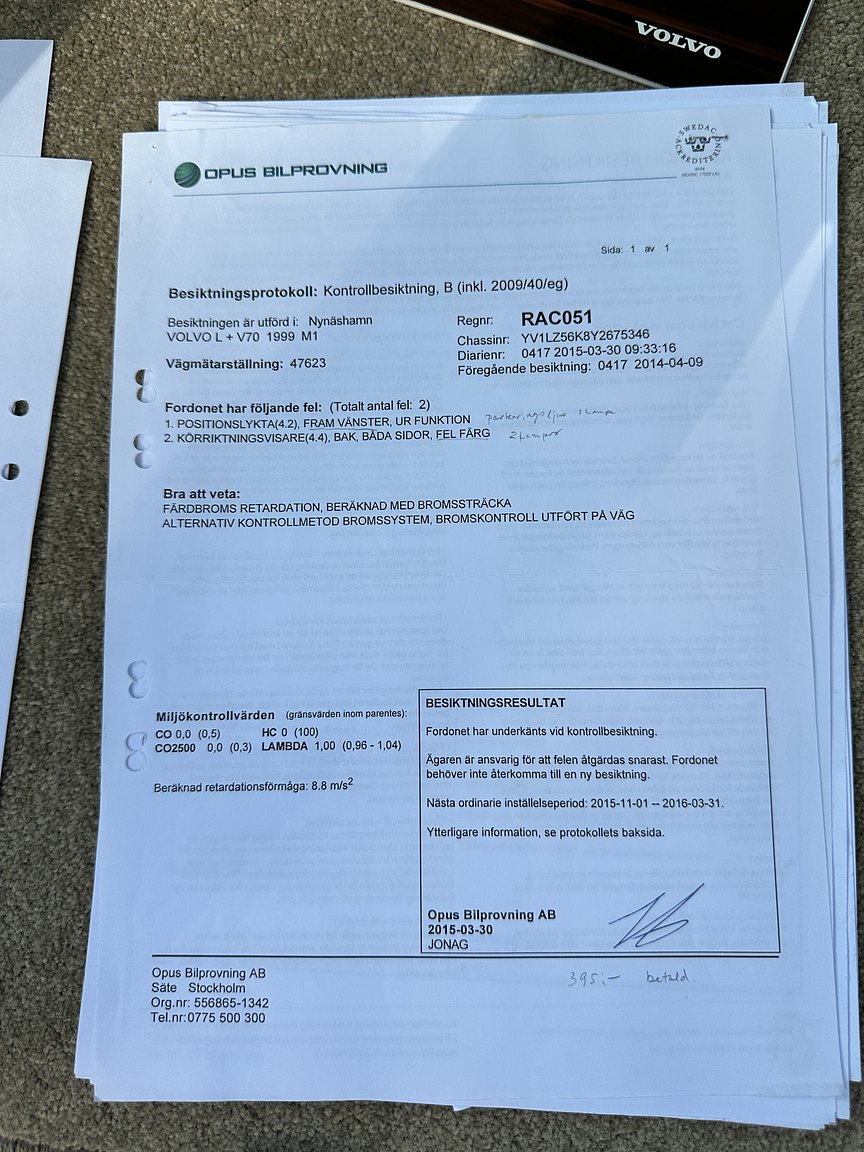 Dokumentation, 2000 Volvo V70 XC 2.4 T AWD 