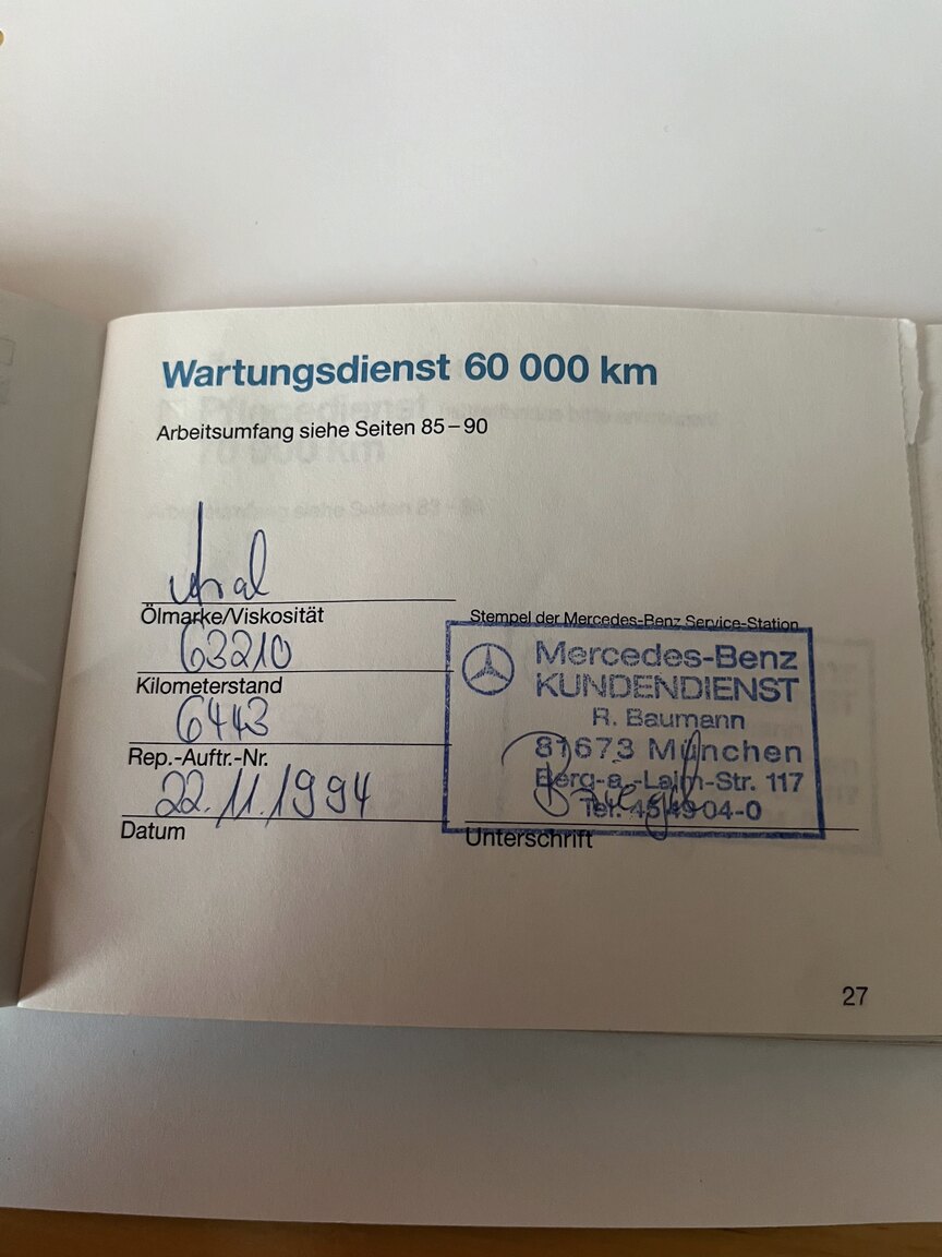 Dokumentation för 1992 Mercedes-Benz SL 500