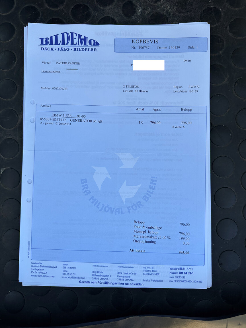 Dokumentation för 1994 BMW 520i E34