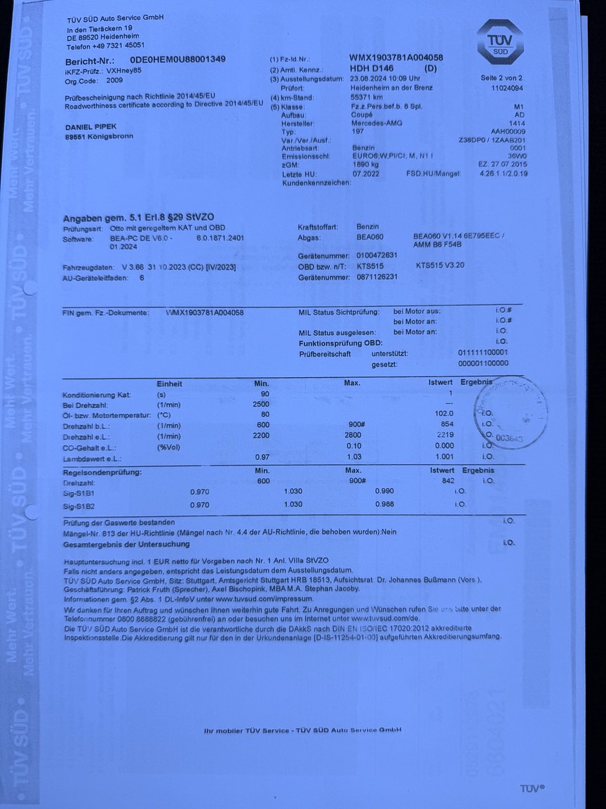 Documentation for 2015 Mercedes-AMG GT S