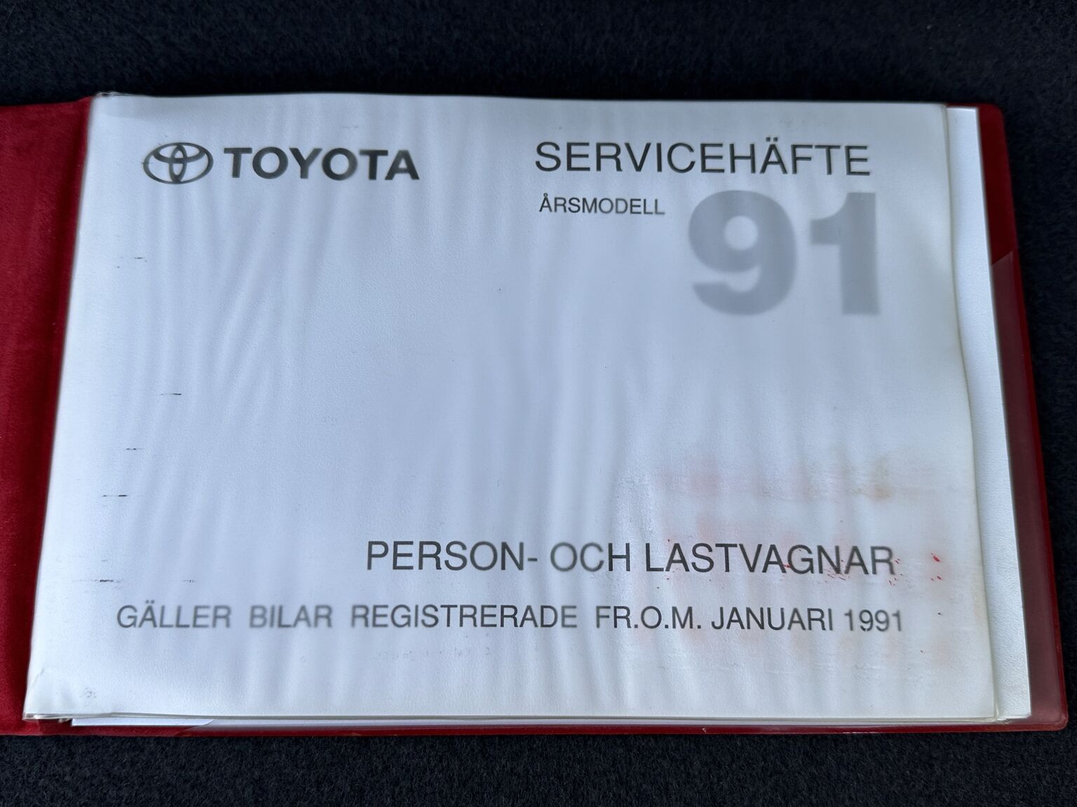 Dokumentation, 1991 Toyota Corolla 1300 XLI