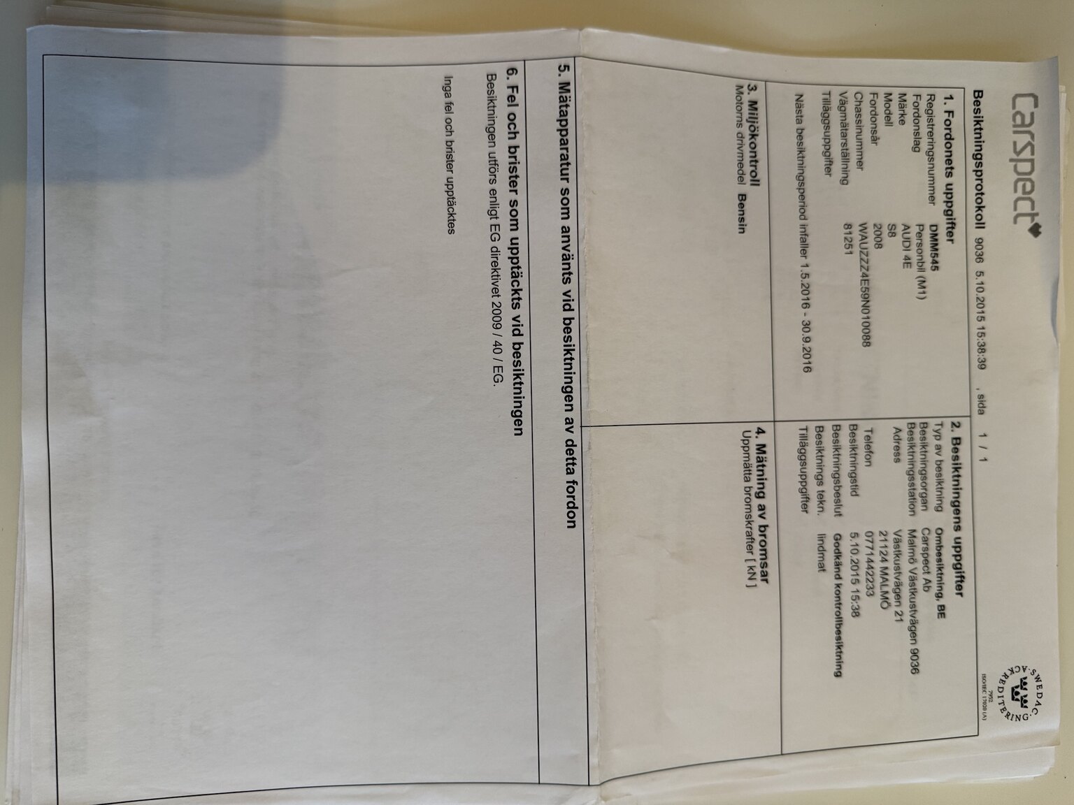 Documentation for 2009 Audi S8 5.2 V10 FSI Quattro