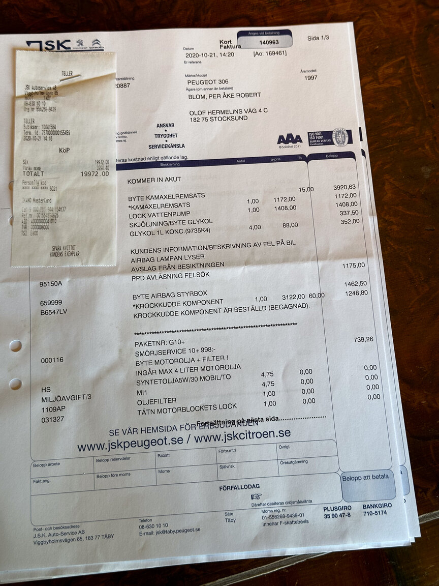 Dokumentation, 1997 Peugeot 306 Cabriolet