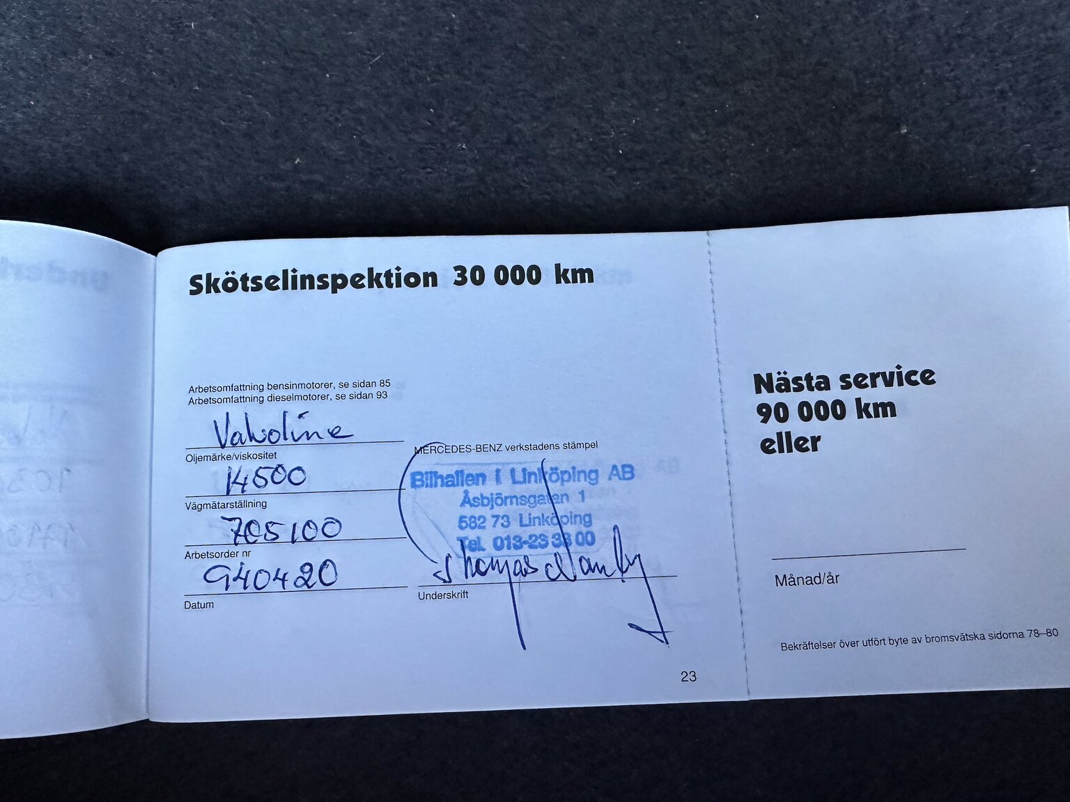 Dokumentation för 1991 Mercedes-Benz 230 E 