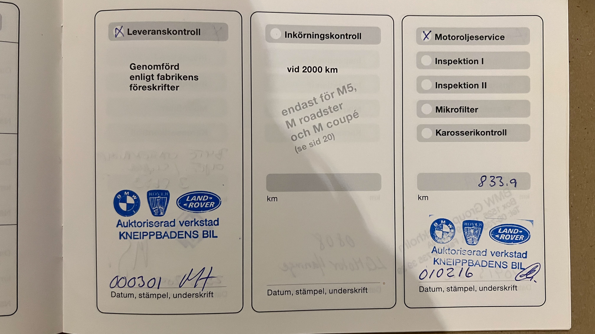 Documentation for 2000 BMW Z3