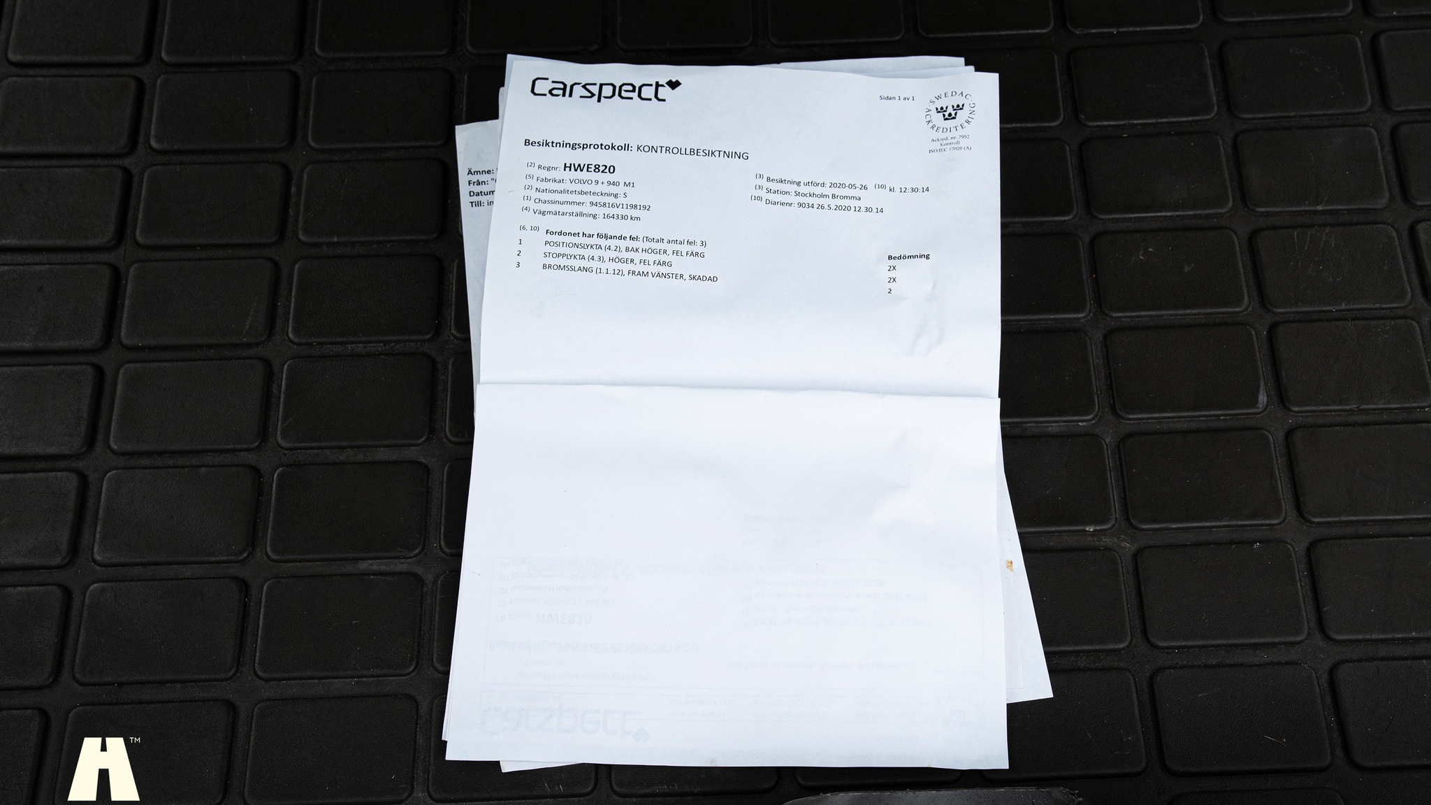 Dokumentation för 1997 Volvo 945 