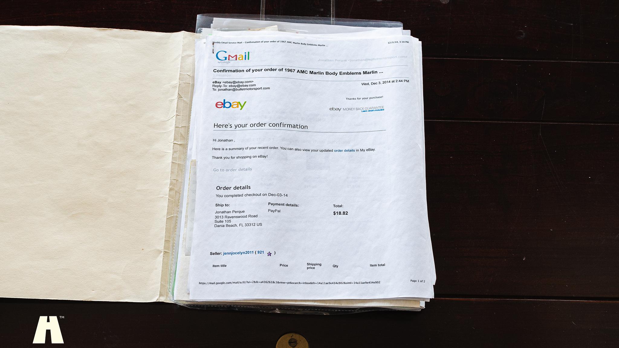 Documentation for 1965 AMC Rambler Marlin 327 CUI 5.4 V8