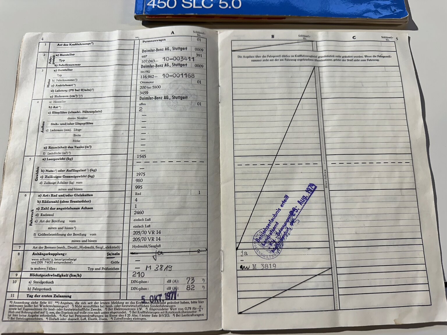 Documentation for 1972 Mercedes-Benz 350 SL