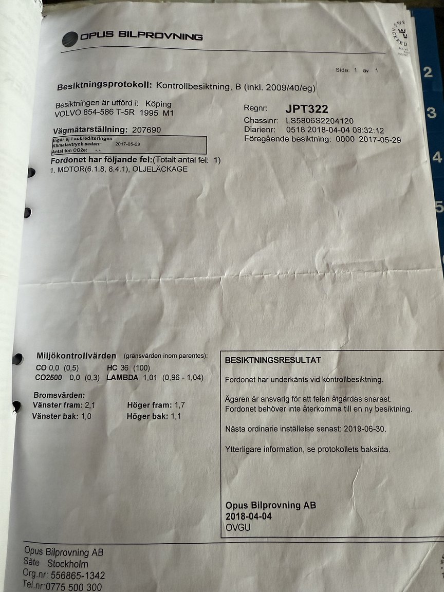 Documentation for 1995 Volvo 850 T-5R