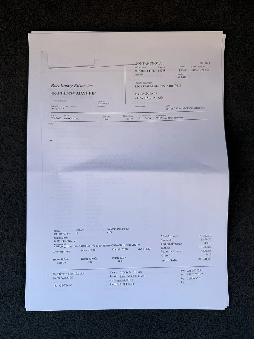 Documentation for 1992 BMW 850iA - No Reserve (4)
