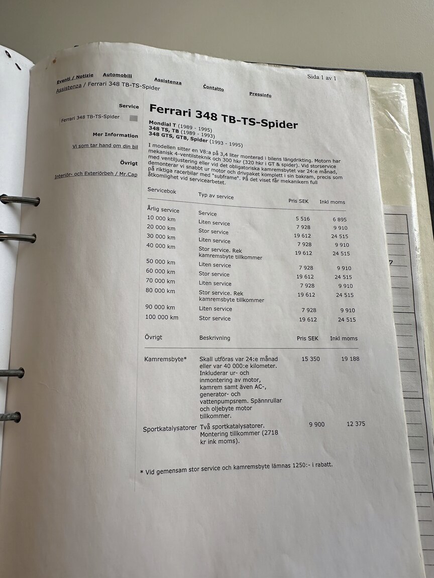 Documentation for 1990 Ferrari 348 (22)