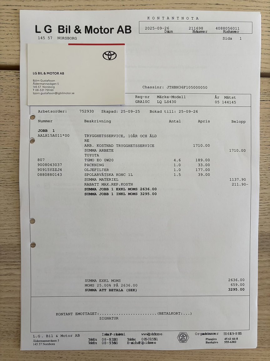 Dokumentation, 2005 Lexus LS 430 4.3 V8