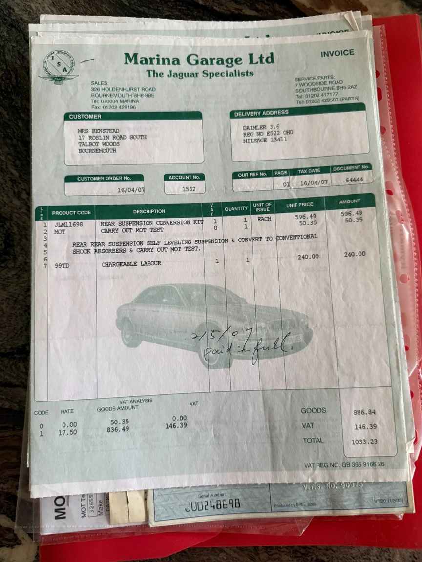 Documentation for 1988 Daimler Six (59)
