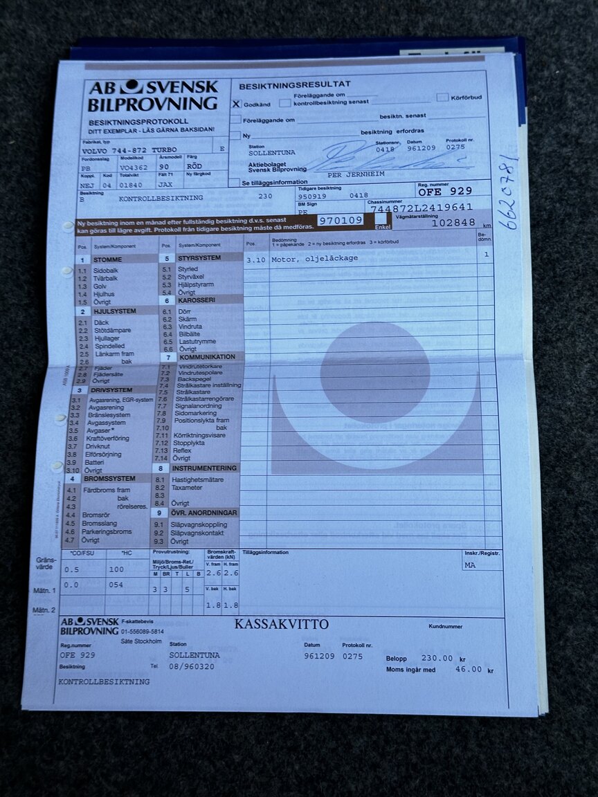 Dokumentation, 1990 VOLVO 740 Turbo