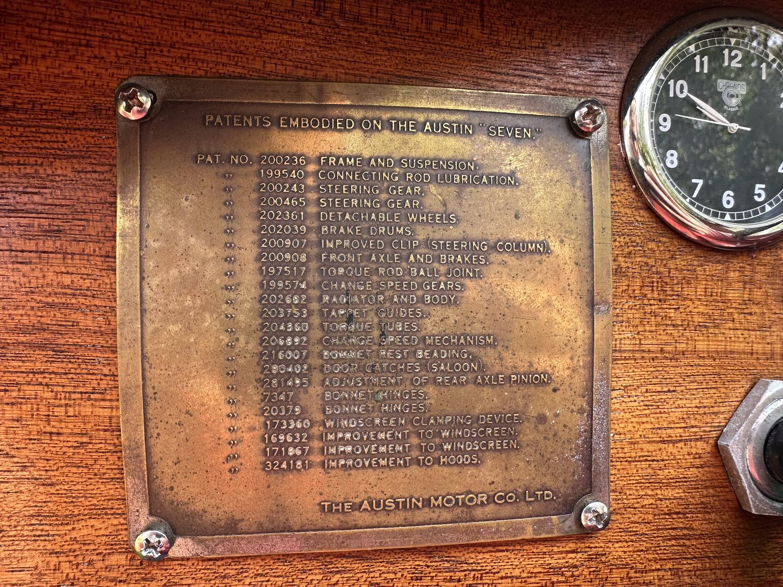 Interiörbild 1938 AUSTIN SEVEN BOAT TAIL