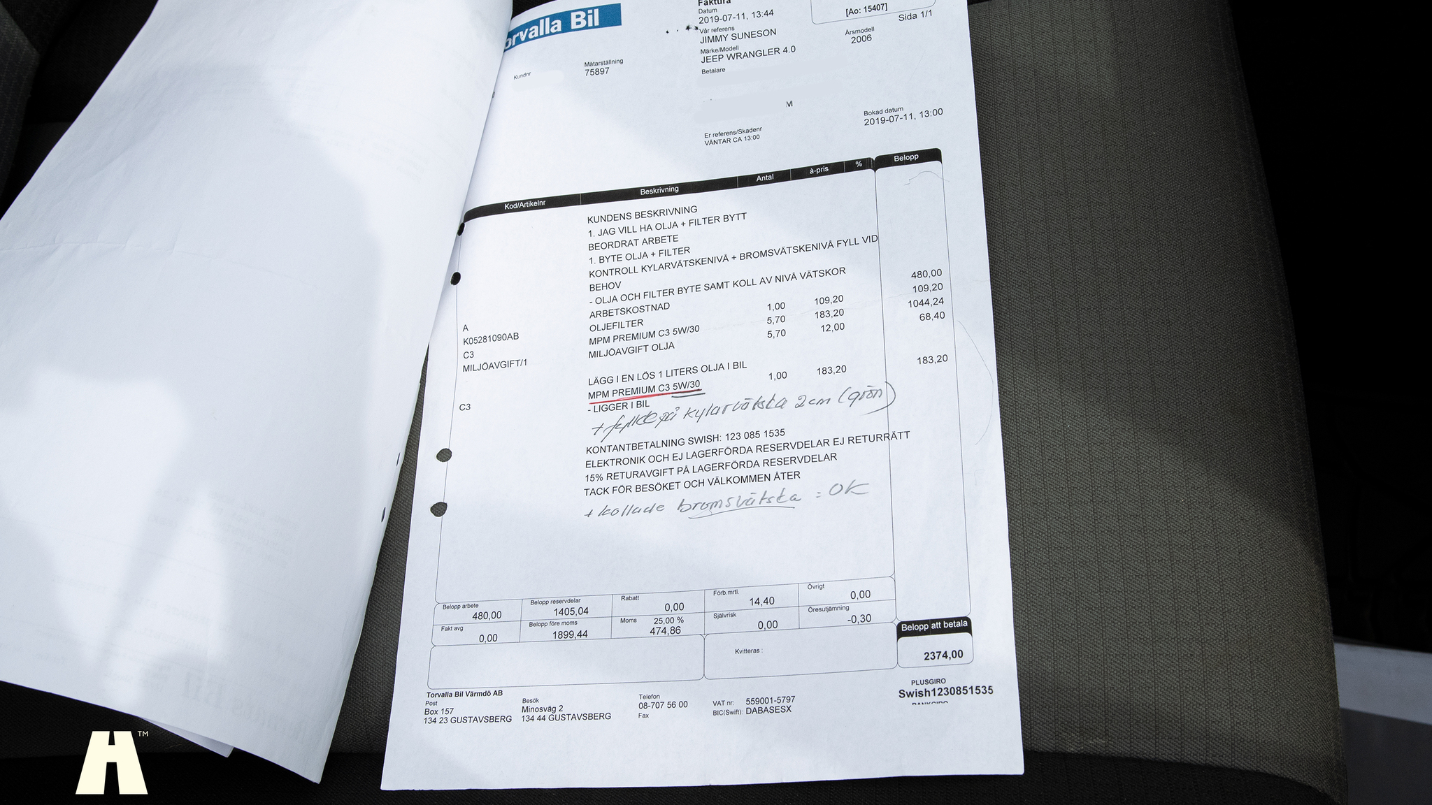 Dokumentation för 2006 Jeep Wrangler 4.0L Sahara 