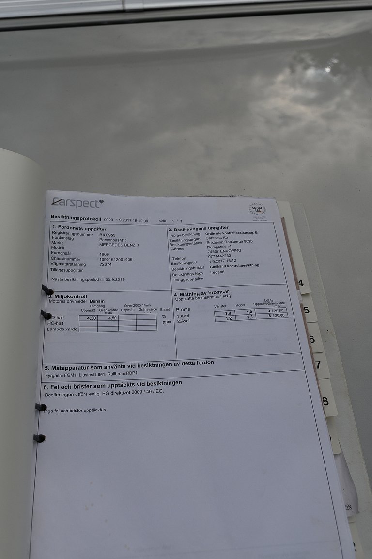 Documentation for 1969 Mercedes-Benz 300 SEL