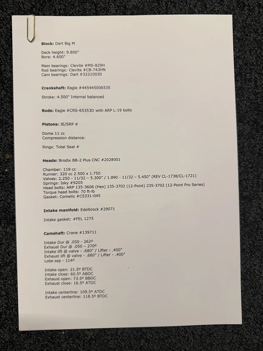 Dokumentation för 1971 Chevrolet Corvette Stingray Special 598 cui V8 795 hk (48)
