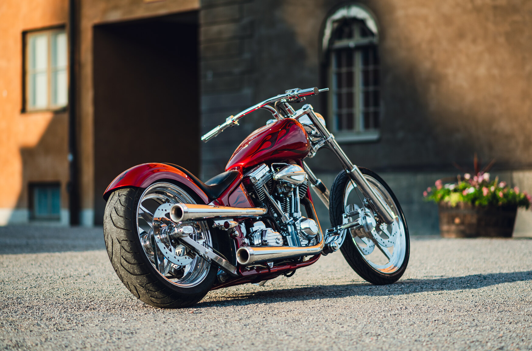 Exterior image of 2001 Unique Custom Cycles Red Inferno