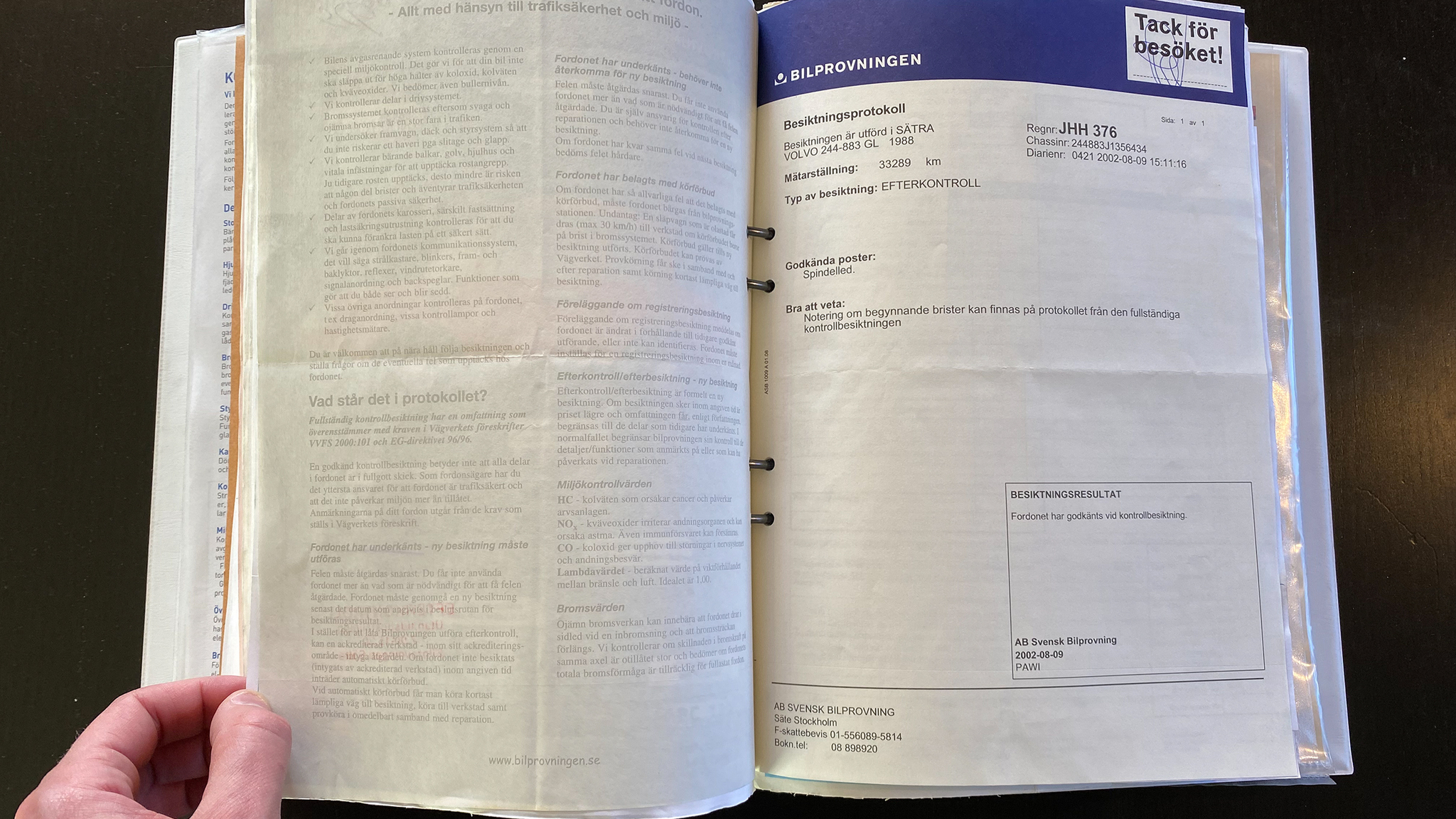 Documentation for 1988 Volvo 240 GL