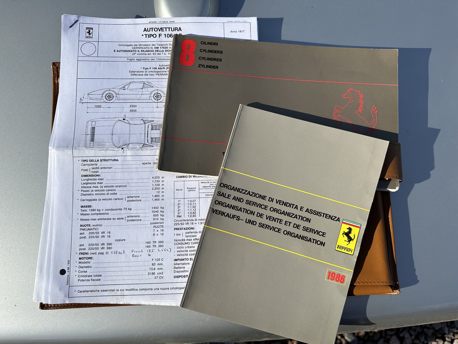 Dokumentation, 1986 Ferrari 328 GTS