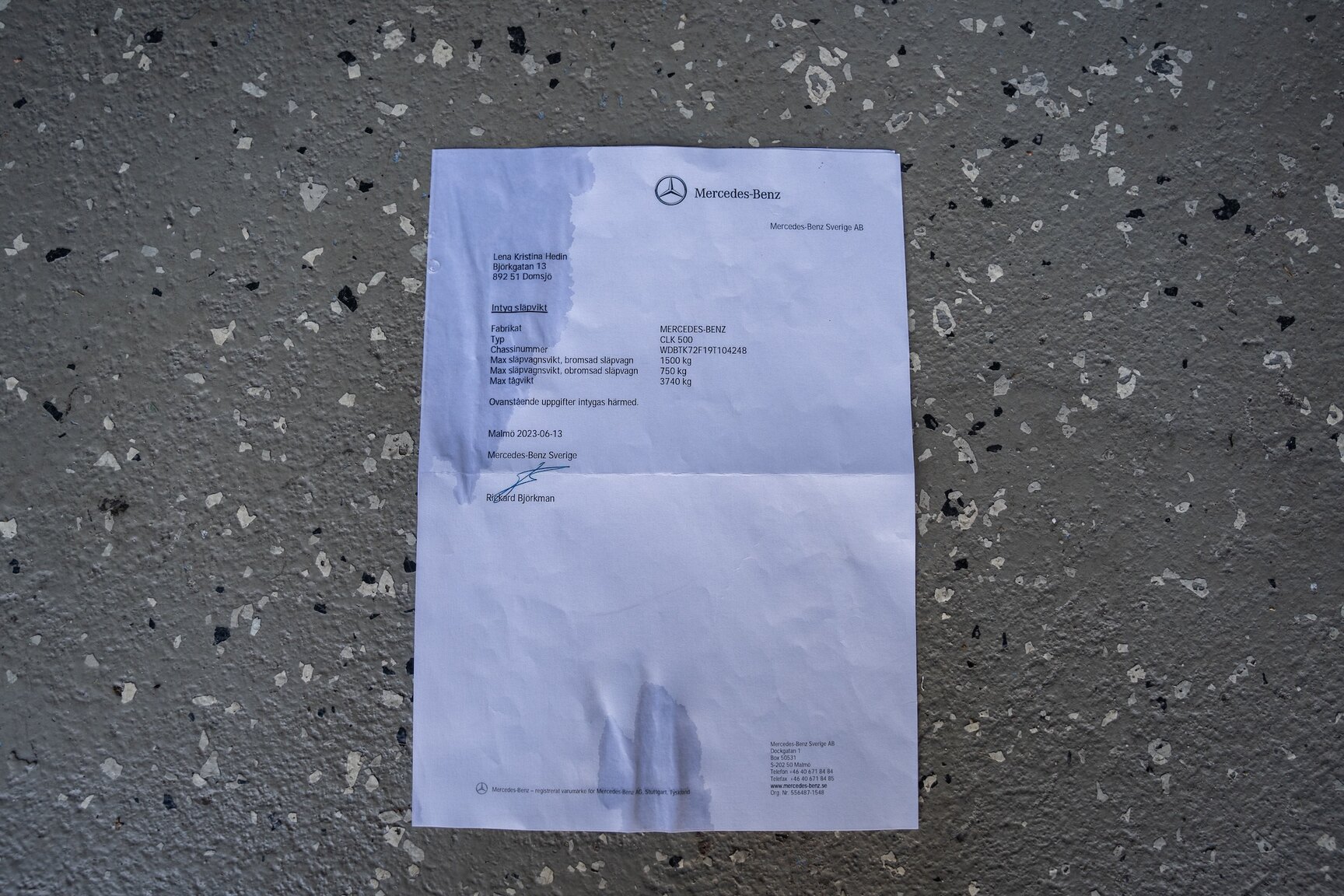 Documentation for 2009 Mercedes-Benz CLK 550