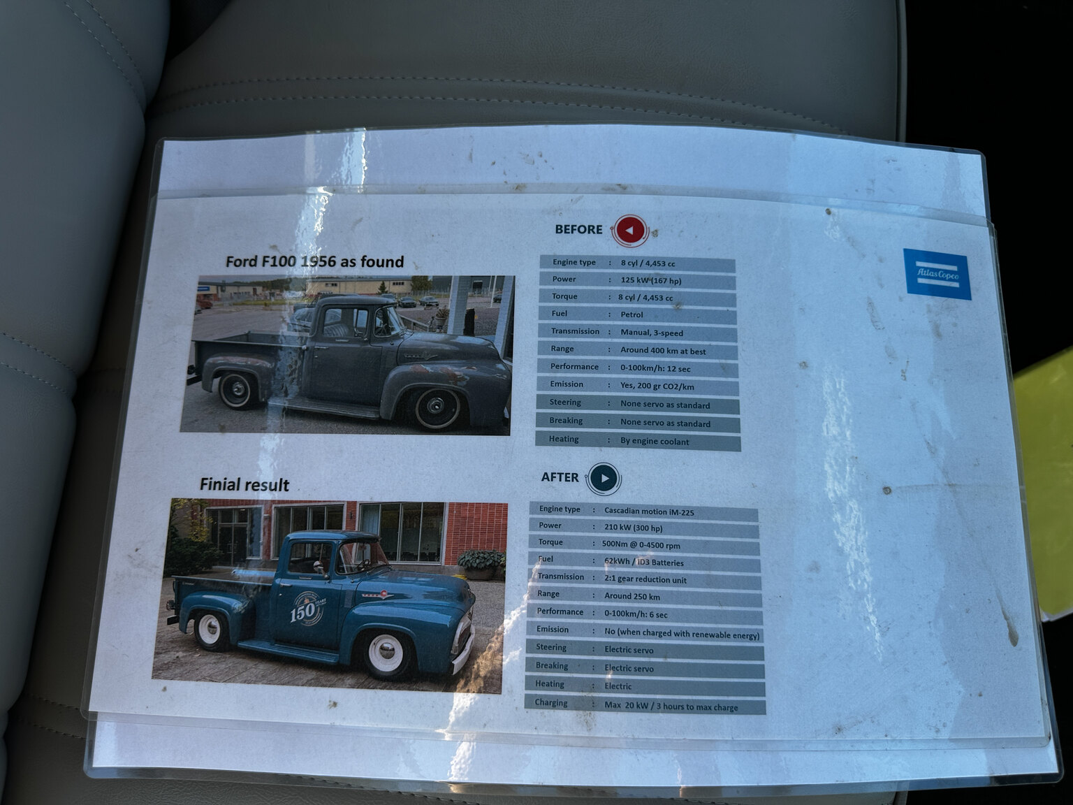 Dokumentation för 1956 FORD F100 Electric