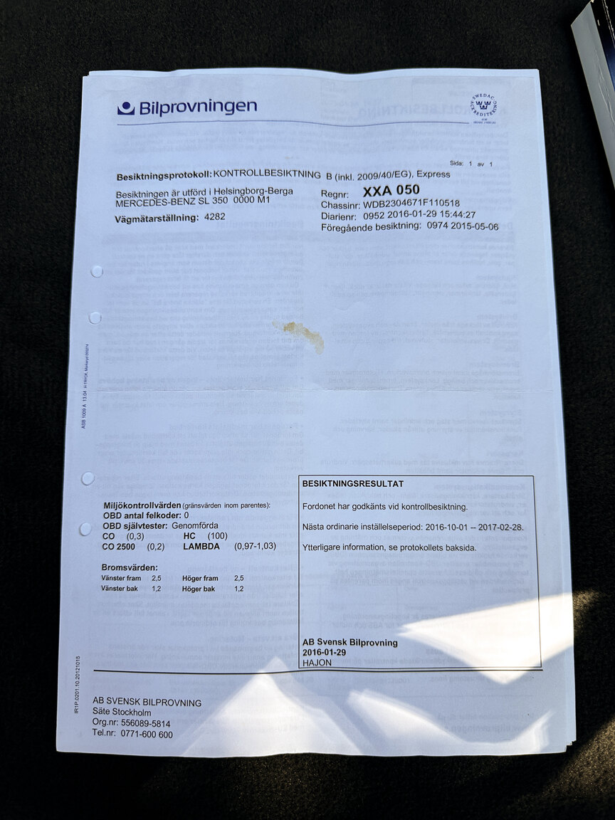 Dokumentation för 2006 Mercedes-Benz SL 350