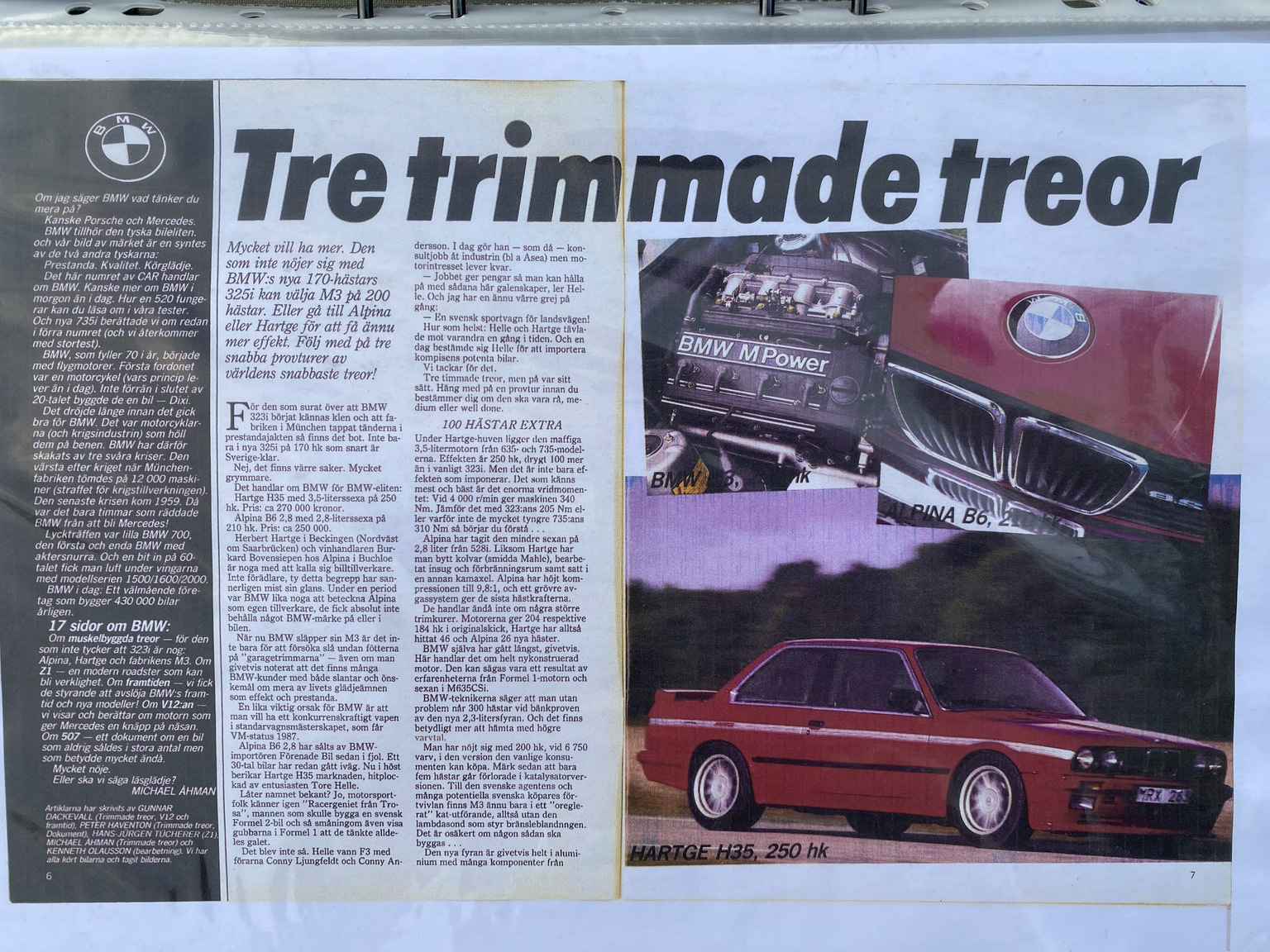 Documentation for 1986 BMW E30 H35 Hartge