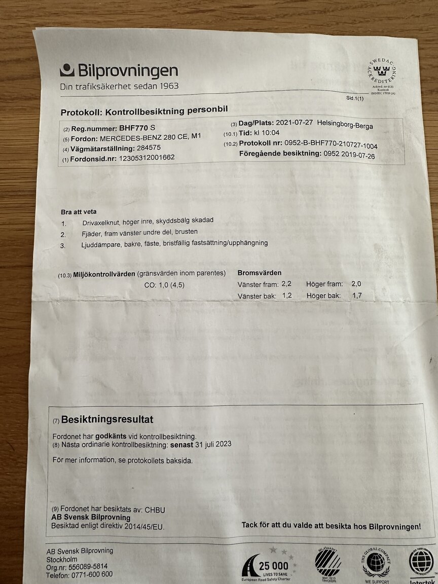Dokumentation för 1977 Mercedes-Benz 280 CE