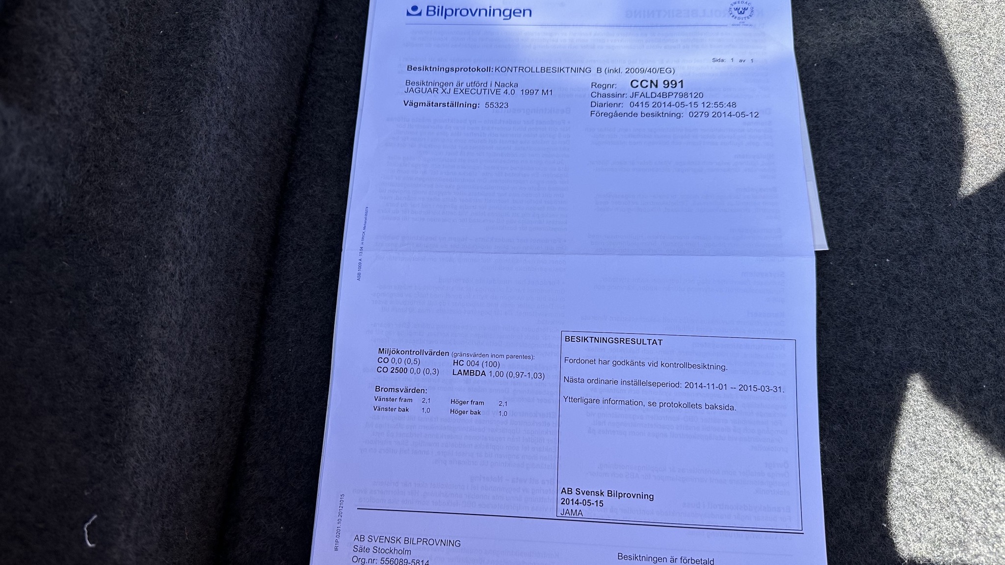 Dokumentation för 1997 Jaguar XJ 4.0 Executive